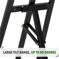 HOMCOM 55" Beech Wood Adjustable Folding Art Easel Stand that Tilts up to 90° Degrees with Sturdy Material, Black(m-6)