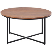 HOMCOM 31.5" Round Living Room Coffee Table Home Furniture Modern Design(m-2)