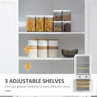HOMCOM 72" Tall Kitchen Pantry Cabinet, Modern Buffet Storage Cabinet with 4 Beadboard Doors, Drawer and Adjustable Shelves, White(m-5)
