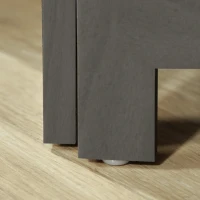 HOMCOM 4-Panel Wall Partition Room Separator with 3 Storage Shelves Foldable Design Wooden Frame 5.6FT Grey(m-10)