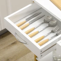 HOMCOM Kitchen Island with Storage, Bamboo Kitchen Cart on Wheels with 2 Drawers, 2 Metal Baskets, Open Shelves and Casters with Lock, Natural(m-7)