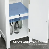 kleankin Bathroom Cabinet, Freestanding Linen Cabinet with Open Shelves, 13.8" x 11.8" x 62.4", White(m-5)