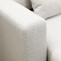 HOMCOM Sectional Sofa Bed, L-Shaped Loveseat Reversible Sleeper Sofa with Pull Out Couch Bed, Storage Chaise, Cushions, Linen Feel Fabric Futon Sofa Bed for Living Room, Cream White 89.75"(m-9)