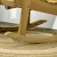 Outsunny Wooden Outdoor Rocking Chair, Patio Traditional Rocking Chair, Slatted Structure Porch Rocker w/ Armrest for Both Outdoor and Indoor, Light Brown(m-9)