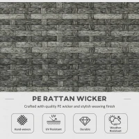 Outsunny 6 Piece Patio Furniture Set with 50,000 BTU Gas Fire Pit Table, Outdoor PE Rattan Dining Table and Chair Set, Sectional Conversation Sofa Set with Cushions, Grey(m-7)