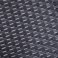 Outsunny 3pc Wicker Style Sofa Set Rattan Conversation Chat Table Chair All Weather Outdoor Furniture Garden Coffee Set w/ Cushion(m-5)