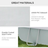 Outsunny 18' x 10' x 3.5' Above Ground Swimming Pool, Non-Inflatable Rectangular Steel Frame Pool with Filter Pump, Safety Ladder for 1-8 People, Grey(m-5)