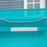 Outsunny Outdoor Folding Chaise Lounge Chair Recliner with Portable Design, Adjustable Backrest, Cushion and Headrest, Blue(m-9)