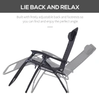 Outsunny Zero Gravity Lounger Adjustable Patio Lounge Chair Foldable Reclining Seat Outdoor Garden Portable Recliner Black(m-4)