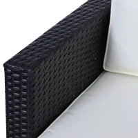 Outsunny 6 Piece Outdoor Patio PE Rattan Wicker Sectional Sofa Deluxe Furniture Set Black(m-9)