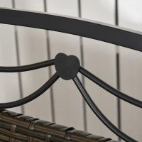 Outsunny 2-Person Wicker Porch Swing for Outside, Hanging Swing Bench with Steel Chains for Garden, Deck, Backyard, 528lbs Weight Capacity(m-10)