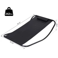 Outsunny Texteline Rocking Sun Lounger Garden Swing Hammock Bed with Steel Stand and Pillow for Patio Deck Beach and Pool Black(m-3)
