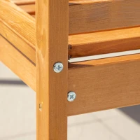 Outsunny 5 Pieces Patio Dining Set for 4, Wooden Outdoor Table and Chairs with Slatted Design for Garden, Patio, Backyard, Orange(m-10)