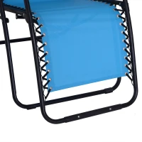 Outsunny Zero Gravity Lounger Adjustable Patio Lounge Chair Foldable Reclining Seat Outdoor Garden Portable Recliner Blue(m-4)