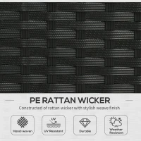 Outsunny Wicker Patio Furniture, Outdoor PE Rattan Sofa Set with Retractable Canopy Pergola, Shade Shelter for Deck, Pool, Garden, Terrace, Grey(m-4)