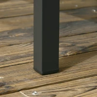 Outsunny 3 Pcs Outdoor PE Rattan Rocking Chair Set, Bistro Set with Two-tier Table, Padded Cushions for Garden, Grey(m-10)