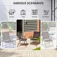 Outsunny Outdoor Wicker Dining Chair Set of 2, 2 Pieces Rattan Foldable Chair with Steel Frame for Garden, Backyard, Porch, Brown(m-7)