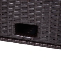 Outsunny 3 Pieces Adjustable Seat Rattan Wicker Sofa Steel Frame Furniture Set Sleeping Couch Bed Lounge w/ Storage Function Coffee Table, Navy Blue(m-8)