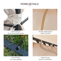 Outsunny 10’x10’ Gazebo Canopy Garden Shade Outdoor Waterproof Patio Awning Proof with Metal Frame and Curtains(m-6)