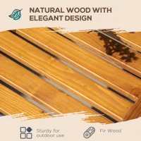 Outsunny 5 Pieces Patio Dining Set for 4, Wooden Outdoor Table and Chairs with Slatted Design for Garden, Patio, Backyard, Orange(m-5)