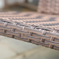 Outsunny 2 Pieces Adirondack Chair Patio Wicker Muskoka Chair, Outdoor PE Rattan Fire Pit Chair for Poolside, Balcony, Deck, Garden, Backyard, Dark Brown(m-10)