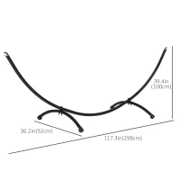 Outsunny 10' Hammock Stand with Steel Frame, Hammock Chair Stand Only for Garden, Camping, Picnic, Outdoor, Patio, Black(m-3)