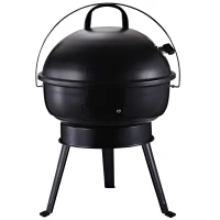 Outsunny Outdoor Light Weight Charcoal Grill Anti-Scald Handle Air Outlet Design Black(m-2)