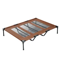 PawHut Elevated Dog Bed, Foldable Raised Dog Cot for XL Sized Dogs, Indoor & Outdoor, 48" x 36" x 9", Coffee(m-2)