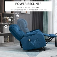 HOMCOM Lift Chair for Elderly Power Lift Recliner Chair with Side Pocket and Remote Control for Living Room Blue(m-4)