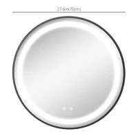 kleankin LED Bathroom Mirror for Vanity, Dimmable Lighted Anti Fog Wall Mirror with 3 Temperature Colors, Plug-in, 28 Inch(m-3)