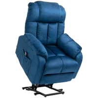 HOMCOM Lift Chair for Elderly Power Lift Recliner Chair with Side Pocket and Remote Control for Living Room Blue(m-1)