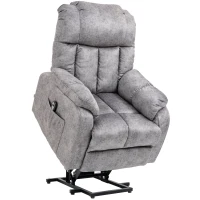 HOMCOM Lift Chair for Elderly Power Lift Recliner Chair with Side Pocket and Remote Control for Living Room Gray(m-1)