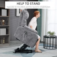 HOMCOM Lift Chair for Elderly Power Lift Recliner Chair with Side Pocket and Remote Control for Living Room Gray(m-5)