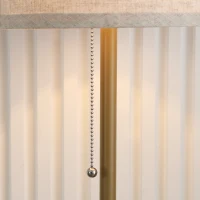 HOMCOM Modern Floor Lamp w/ Steel Frame and Pull Rope Switch, Standing Lamp for Living Room, Bedroom, Office(m-10)