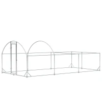 PawHut Large Chicken Coop Metal Chicken Run for Chickens with Waterproof and Anti-UV Cover, Dome Shaped Walk in Fence Cage Hen House for Outdoor and Yard Farm Use, 1" Dia, 9.2' x 18.7' x 6.4'(m-8)