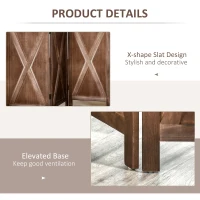 HOMCOM 4-panel Wall Partition Farmhouse Room Separator with Foldable Design Wooden Frame 5.6FT, Walnut(m-6)