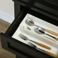 HOMCOM 72" Kitchen Pantry Cabinet, Freestanding Storage Cabinet, 4-Door Cabinet with Drawer and Adjustable Shelves, Black(m-7)