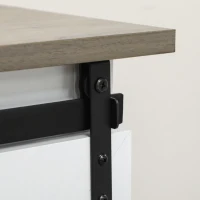 HOMCOM Farmhouse Buffet Cabinet Kitchen Sideboard with Sliding Barn Door and Adjustable Shelves for Living Room White(m-9)