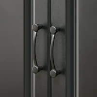 HOMCOM 71" Freestanding Kitchen Pantry Cabinet, Storage Cabinet with 4 Hinged Doors and Adjustable Shelves, Black(m-10)