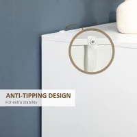 HOMCOM 6 Drawer Cabinet, Drawer Chest for Bedroom, Storage Organiser with Metal Runners and Handles for Living Room, White(m-6)