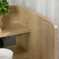 HOMCOM Bedside Table with 2-tier Shelf and Drawer, Side End Table with Storage for Living Room, Bedroom, Natural(m-9)