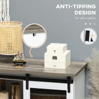 HOMCOM Farmhouse Buffet Cabinet Kitchen Sideboard with Sliding Barn Door and Adjustable Shelves for Living Room White(m-6)