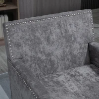 HOMCOM Modern Accent Chair Velvet Armchair, Dark Gray(m-7)