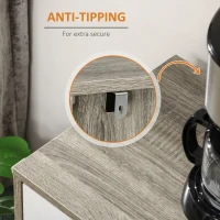 HOMCOM Modern Sideboard and Buffet, Dining Room Cabinet with Adjustable Shelves and 4 Doors, Grayish Brown(m-7)