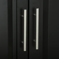 HOMCOM 72" Kitchen Pantry Cabinet, Freestanding Storage Cabinet, 4-Door Cabinet with Drawer and Adjustable Shelves, Black(m-9)