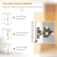 HOMCOM 61" Kitchen Pantry Cabinet, Freestanding Farmhouse Buffet Storage Cabinet with Soft Close Glass Doors and Adjustable Shelves, White(m-7)