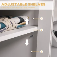 HOMCOM Kitchen Sideboard, Coffee Bar Cabinet, Buffet Cabinet with 4-Bottle Wine Rack, Glass Door and Adjustable Shelves, White(m-6)