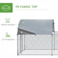 PawHut Large Chicken Coop Metal Chicken Run for Chickens with Waterproof and Anti-UV Cover, Dome Shaped Walk in Fence Cage Hen House for Outdoor and Yard Farm Use, 1" Dia, 9.2' x 18.7' x 6.4'(m-7)