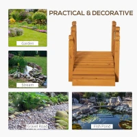 Outsunny 4FT Wooden Garden Bridge Arc Footbridge with Hemp Rope Railings & Solid Fir Construction, Orange(m-6)