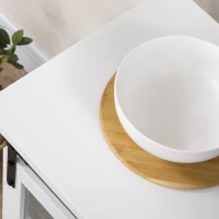 HOMCOM Buffet Cabinet Kitchen Storage Sideboard with Glass Sliding Door, Adjustable Shelf for Dining Room, White(m-9)